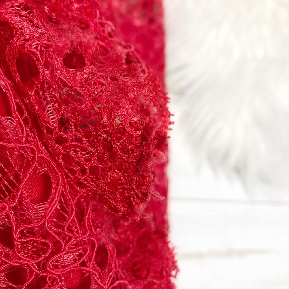 🆕 Alexis Dress Halley Red Lace Ruffle Cutout Short Sleeve Dress Size XS - Picture 8 of 8